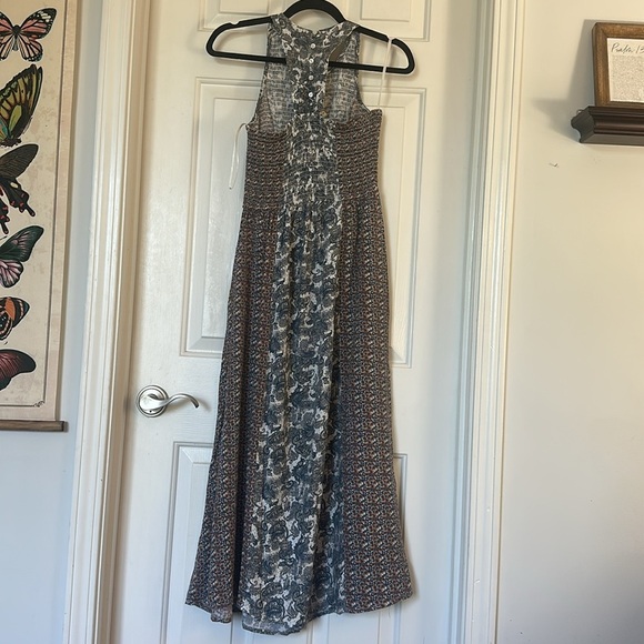 Japna Maxi Dress Smocked Sleeveless Paisley Multicolor Rayon Sleeveless Size S - Picture 3 of 5